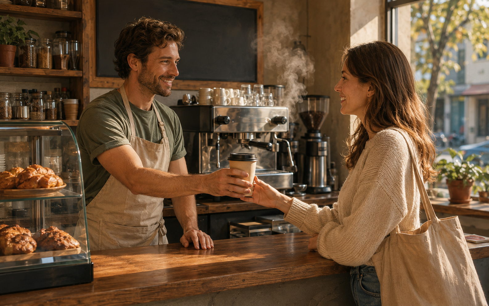 Coffee shop order — English speaking practice scene